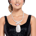Pendant Necklace Silver Bead Teardrop Stylish Women’s Jewelry