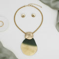 Teardrop Pendant Necklace Green Ombre Organic Stylish Statement Jewelry