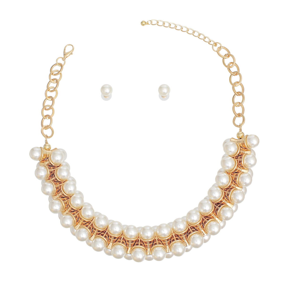 Statement Pearl Necklace Gold Tentacle Collar Set for Women Stylish Jewelry Accessory