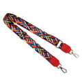 Bag Strap with Multi Geometric Red Pattern Stylish Accessory