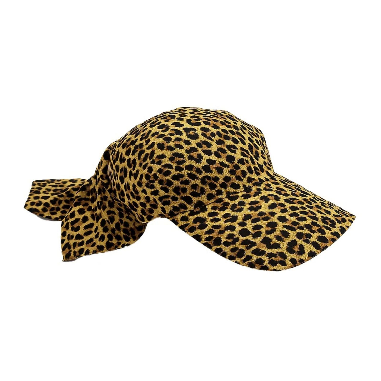 Women’s Baseball Cap with Leopard Print Scarf Detail – Trendy Casual Hat