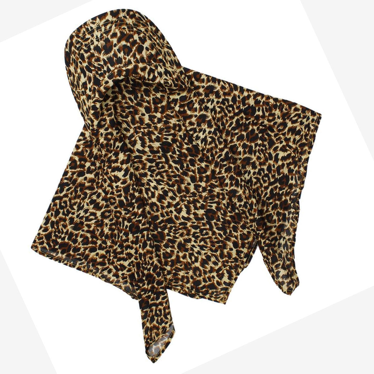 Women’s Baseball Cap with Leopard Print Scarf Detail – Trendy Casual Hat