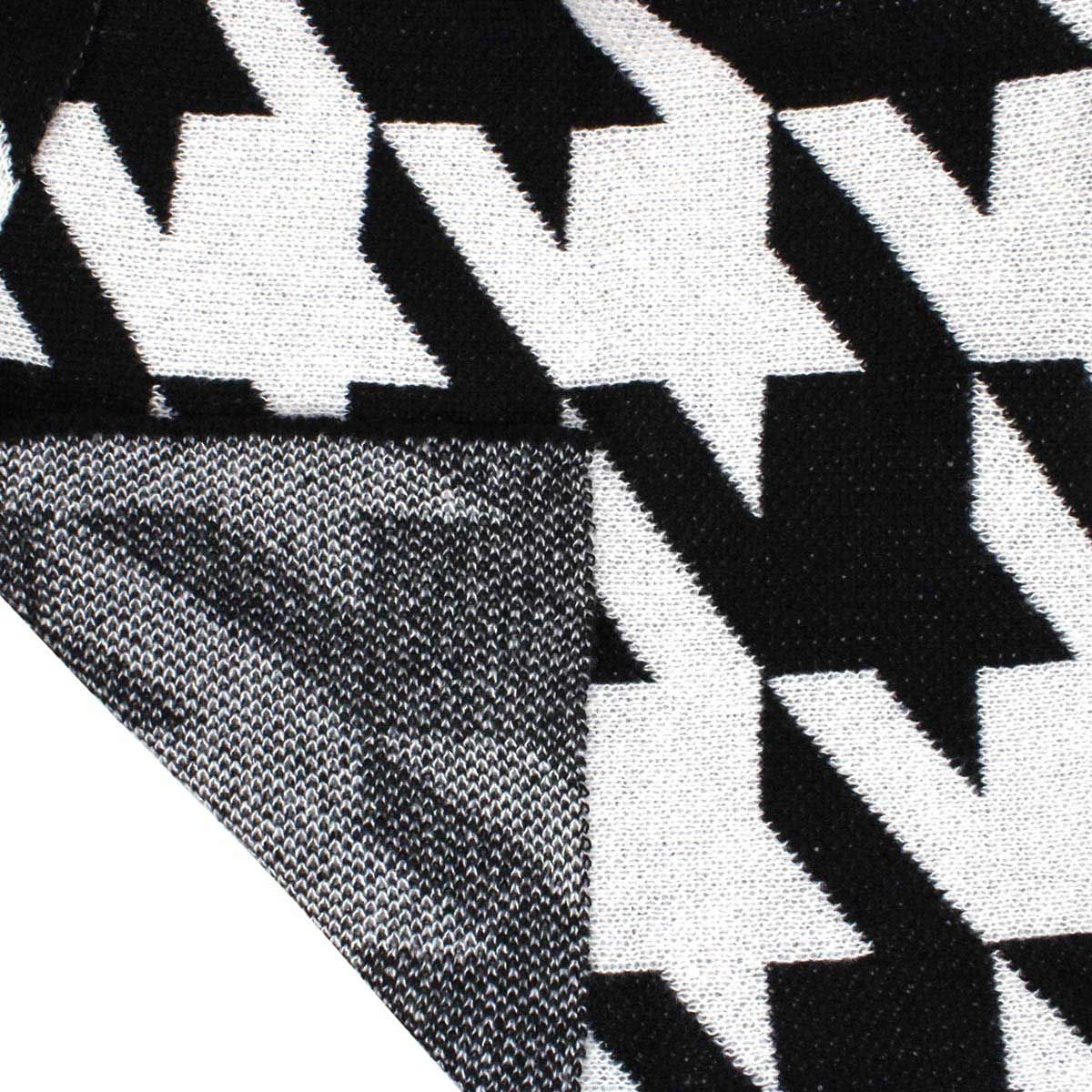Women’s Houndstooth Knit Cardigan Black White Stylish Chic Layered