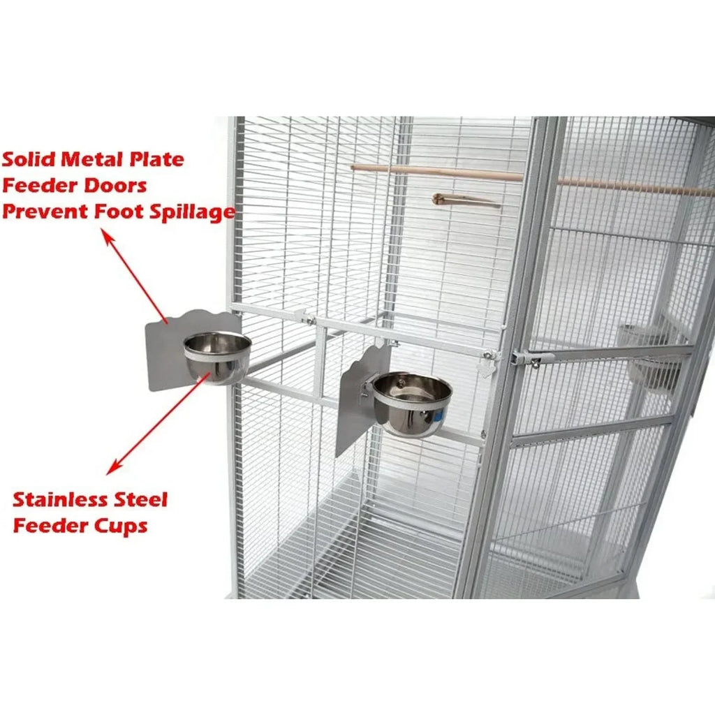 DecorBites™ Large Wrought Iron Parrot Cage with Rolling Base