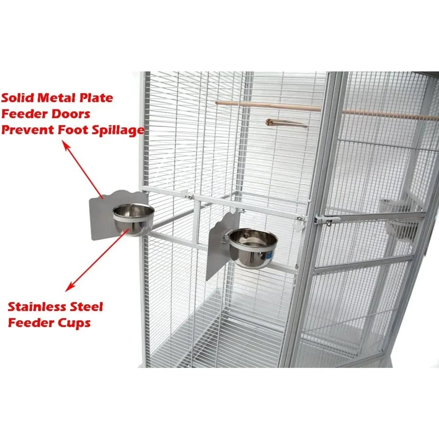 DecorBites™ Large Wrought Iron Parrot Cage with Rolling Base