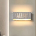 DecorBites™ Laser Cut Minimalist Rectangle Box Wall Sconce: White Gypsum 1 Head Bedroom Light Fixture