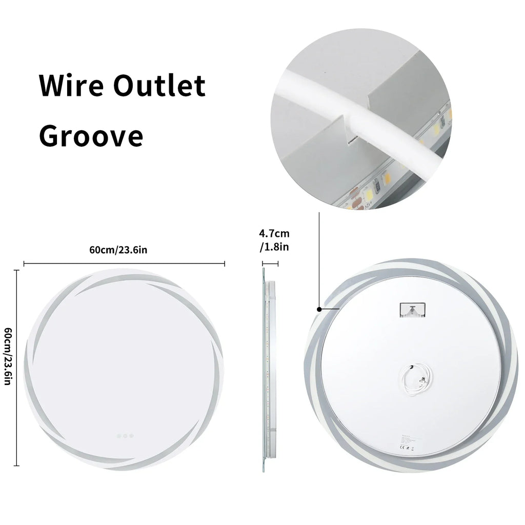 DecorBites™ LED Backlit Round Bathroom Vanity Mirror