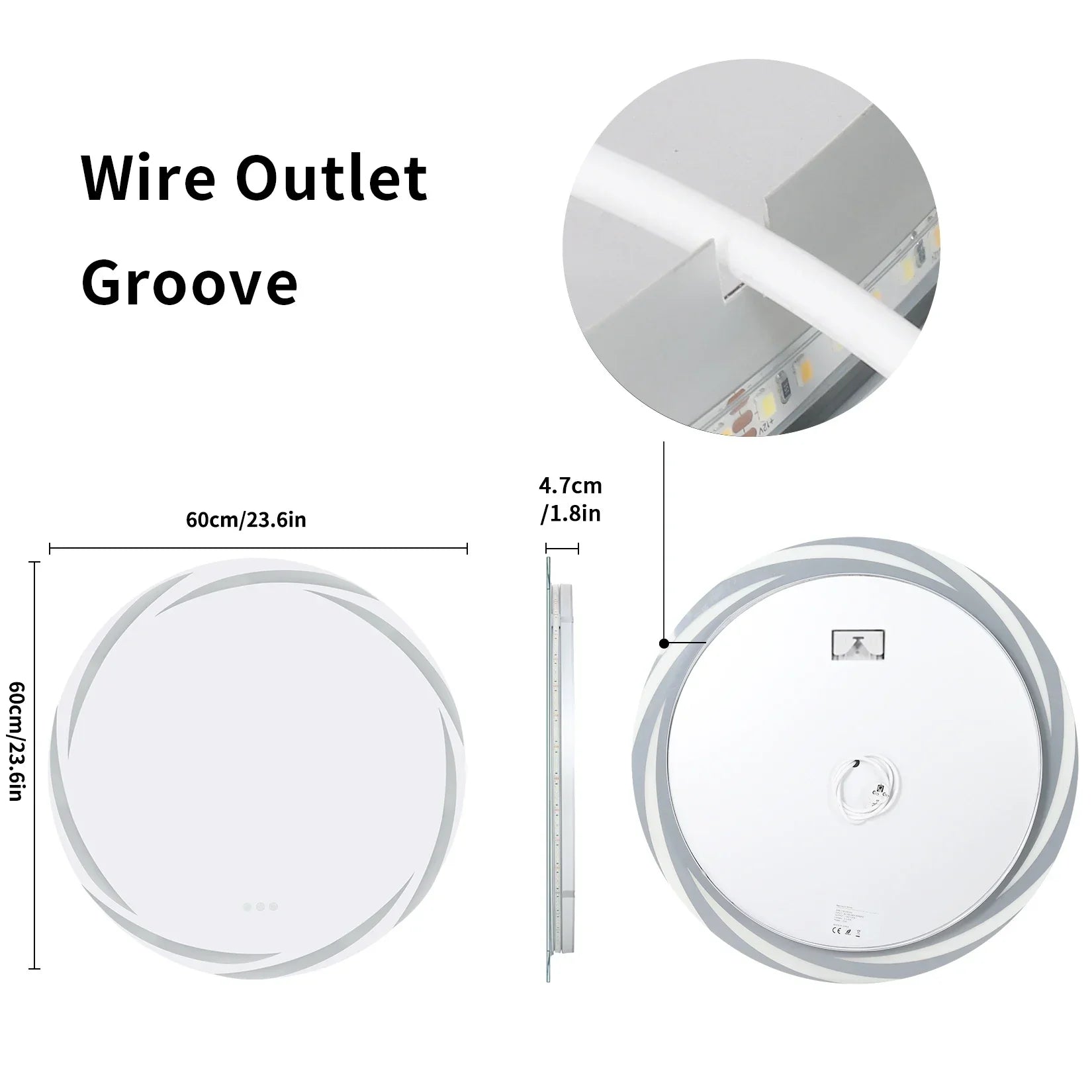 DecorBites™ LED Backlit Round Bathroom Vanity Mirror