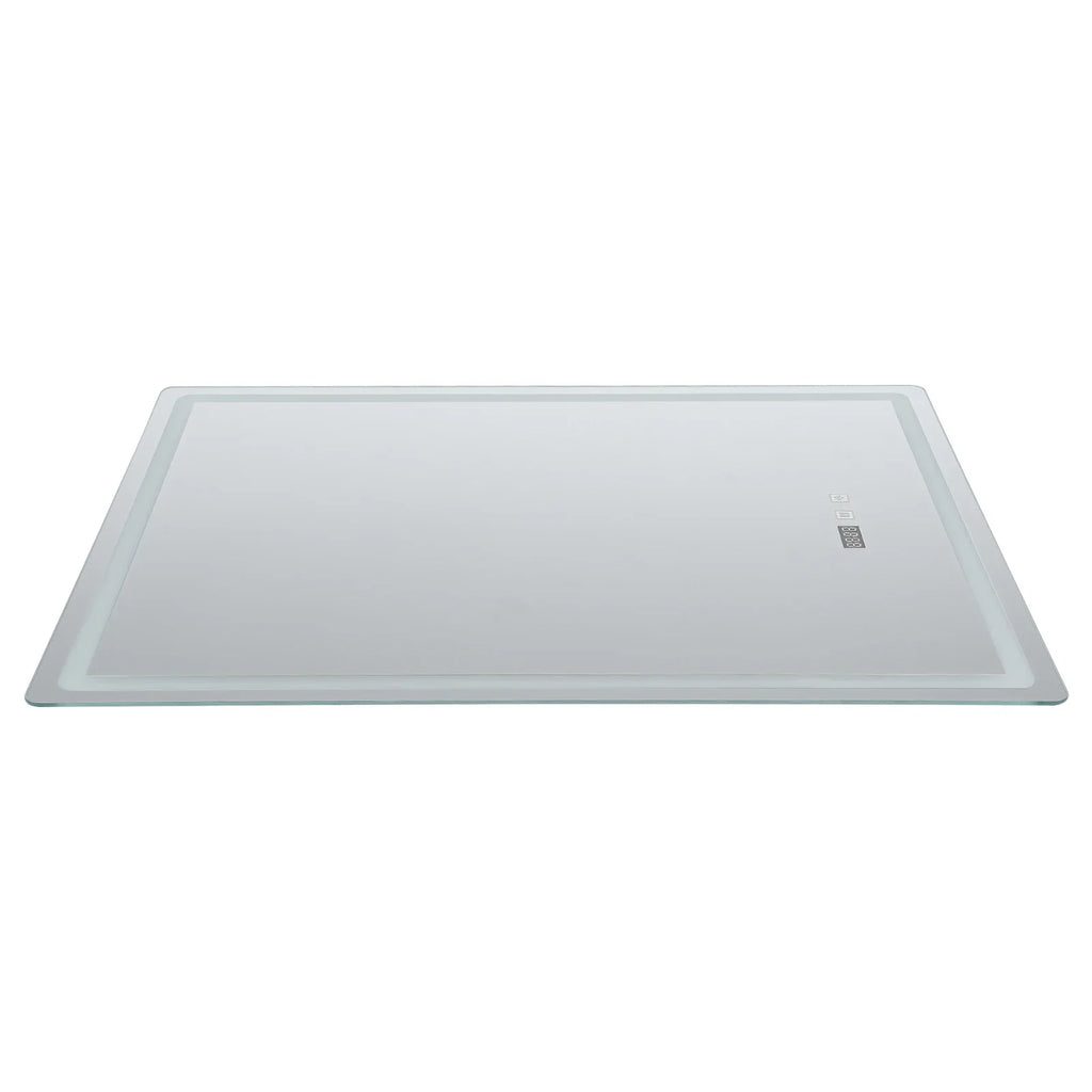 DecorBites™ LED Bathroom Mirror: Adjustable Brightness, Anti-Fog, Time Display