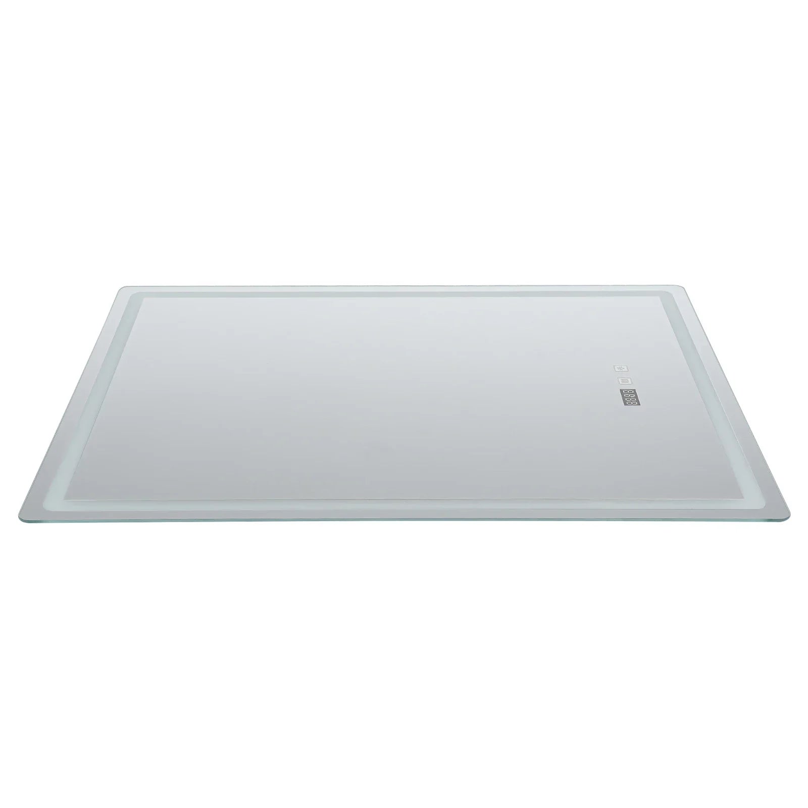 DecorBites™ LED Bathroom Mirror: Adjustable Brightness, Anti-Fog, Time Display