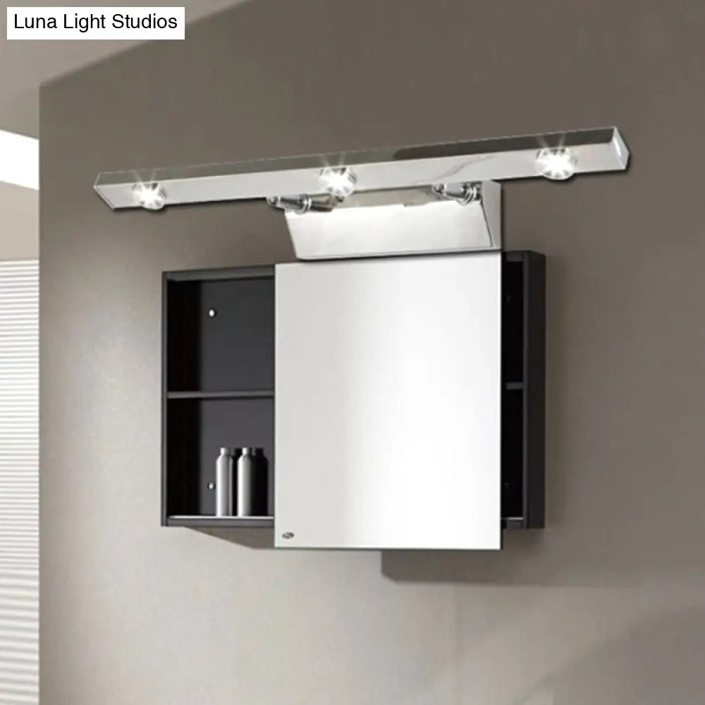 DecorBites™ LED Bathroom Vanity Lamp with Stainless Steel Shade - Chrome Wall Light Fixture, Warm/White Light