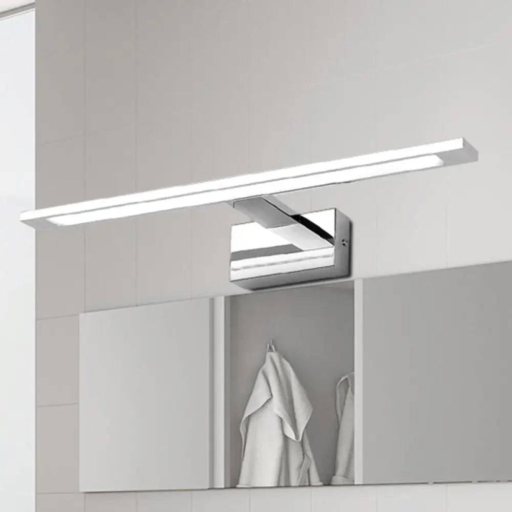 DecorBites™ LED Bathroom Vanity Lighting - 19"/23" W, Rectangle Acrylic Shade Sconce Wall Light, Nickel Finish, Warm/White Light