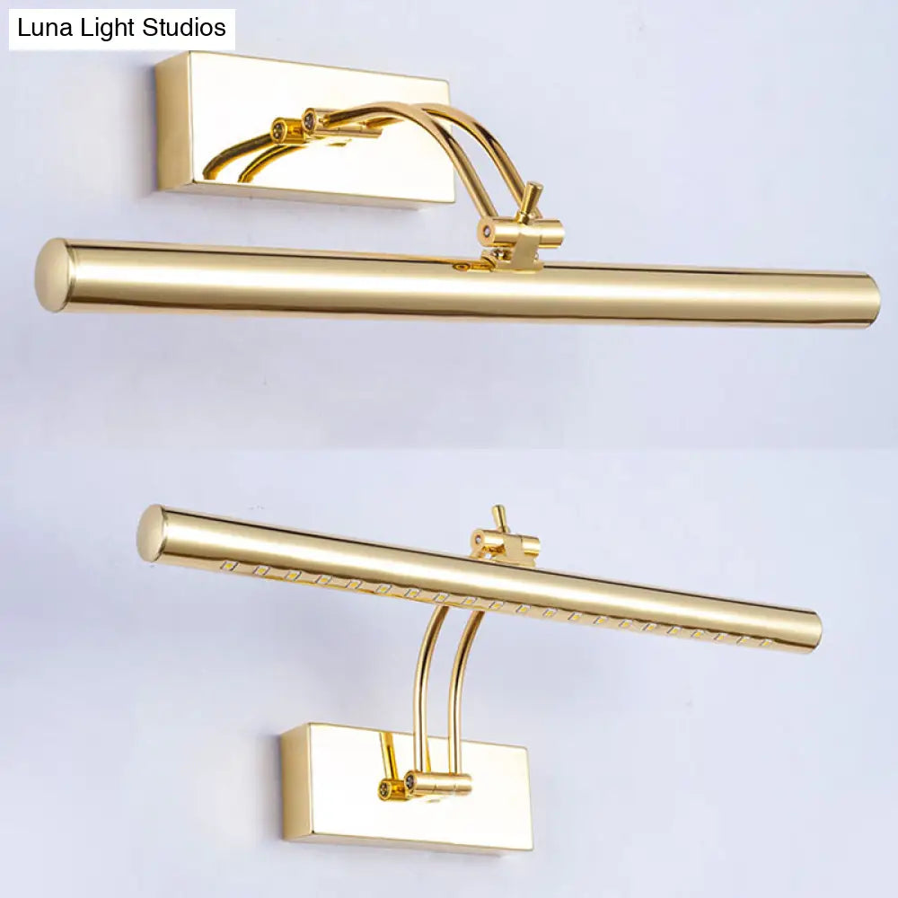 DecorBites™ LED Bathroom Wall Lamp with Tubular Metal Shade - Chrome/Gold Finish, 16"/21.5" Wide
