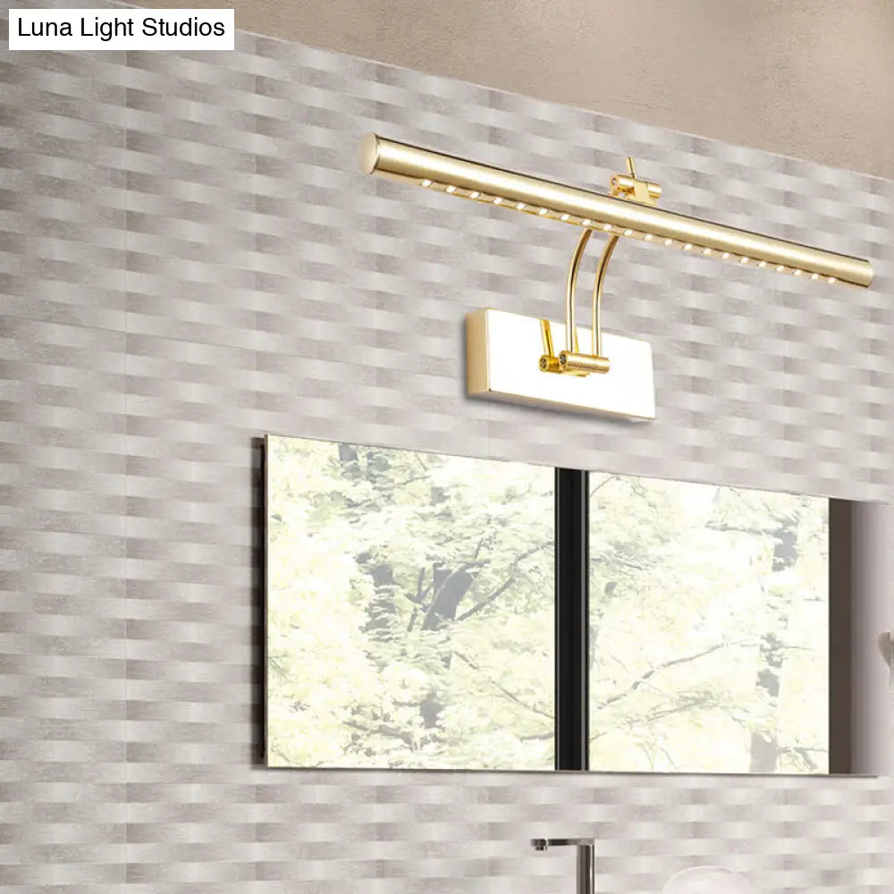 DecorBites™ LED Bathroom Wall Lamp with Tubular Metal Shade - Chrome/Gold Finish, 16"/21.5" Wide