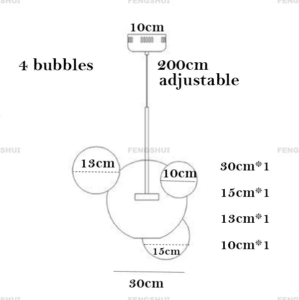 DecorBites™ LED Bubble Ball Chandelier for Home Lighting