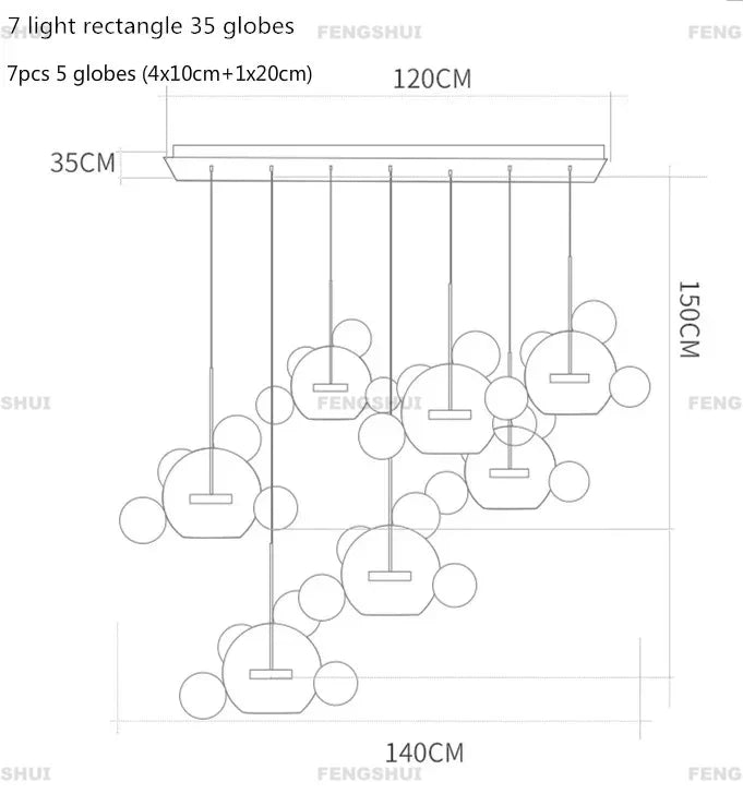 DecorBites™ LED Bubble Chandelier for Home Lighting