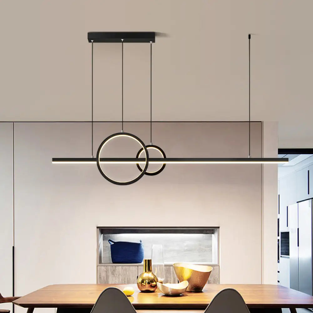 DecorBites™ LED Circle and Line Suspension Lamp for Restaurants - Simple and Stylish Metal Light Fixture