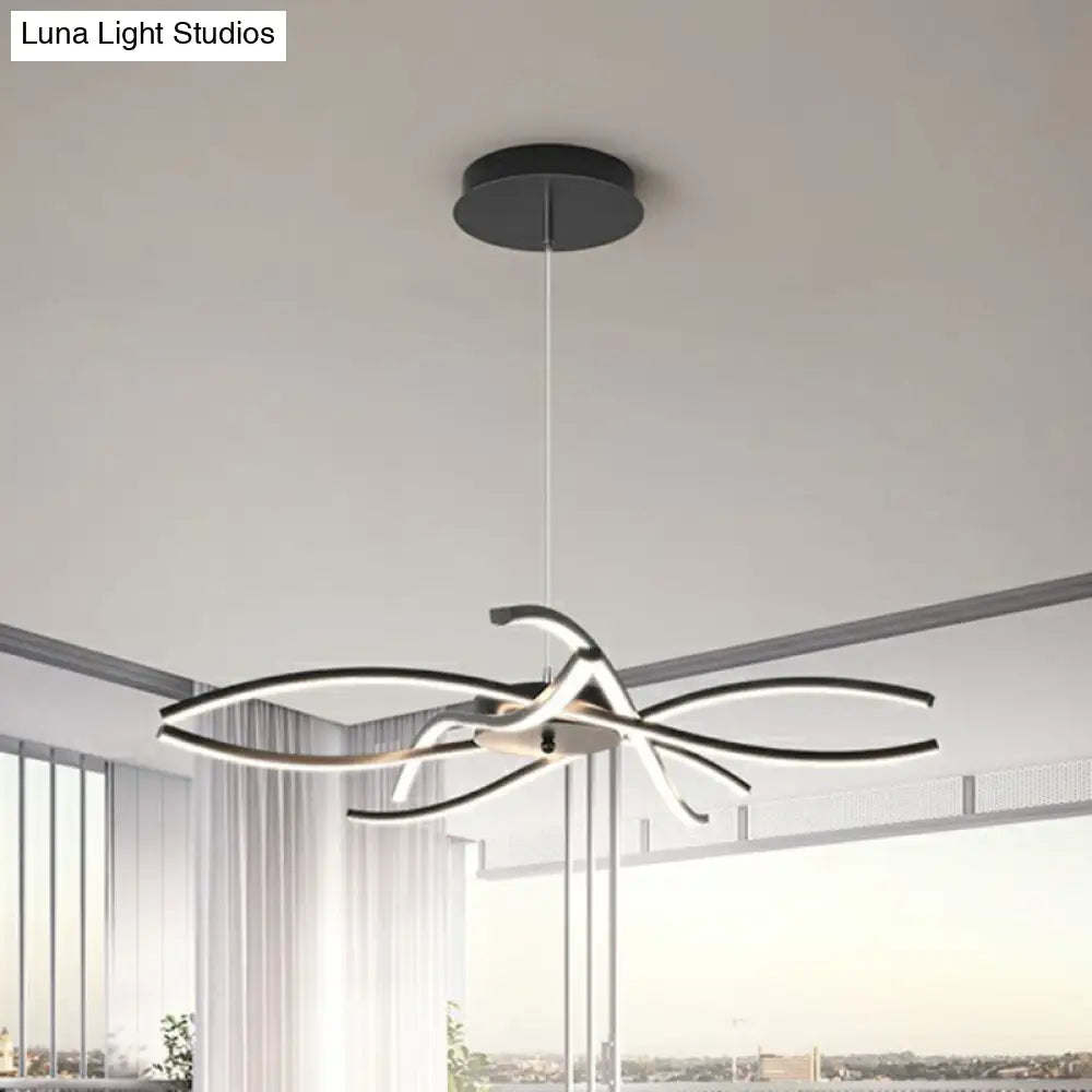 DecorBites™ LED Floral Chandelier: Elegant Metallic Simplicity for Living Room Lighting