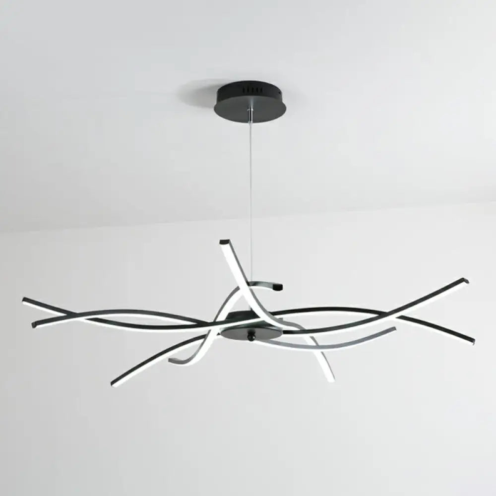 DecorBites™ LED Floral Chandelier: Elegant Metallic Simplicity for Living Room Lighting
