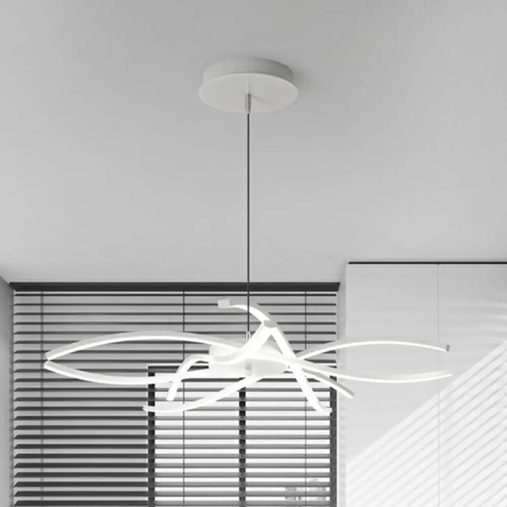 DecorBites™ LED Floral Chandelier: Elegant Metallic Simplicity for Living Room Lighting