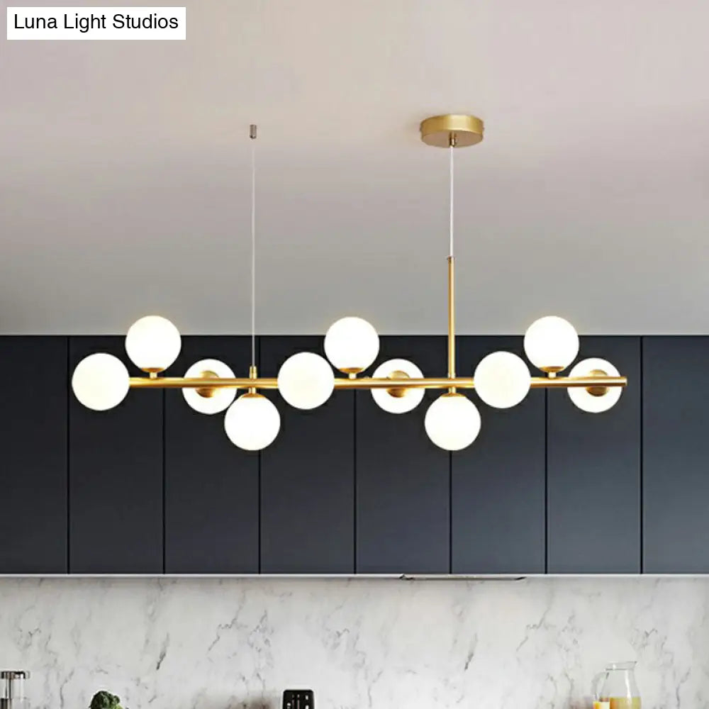 DecorBites™ LED Island Pendant Light: Postmodern Glass Bubble Lamp for Dining Room
