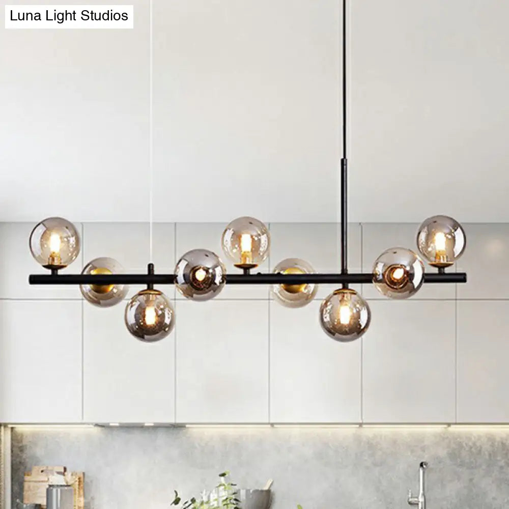 DecorBites™ LED Island Pendant Light: Postmodern Glass Bubble Lamp for Dining Room