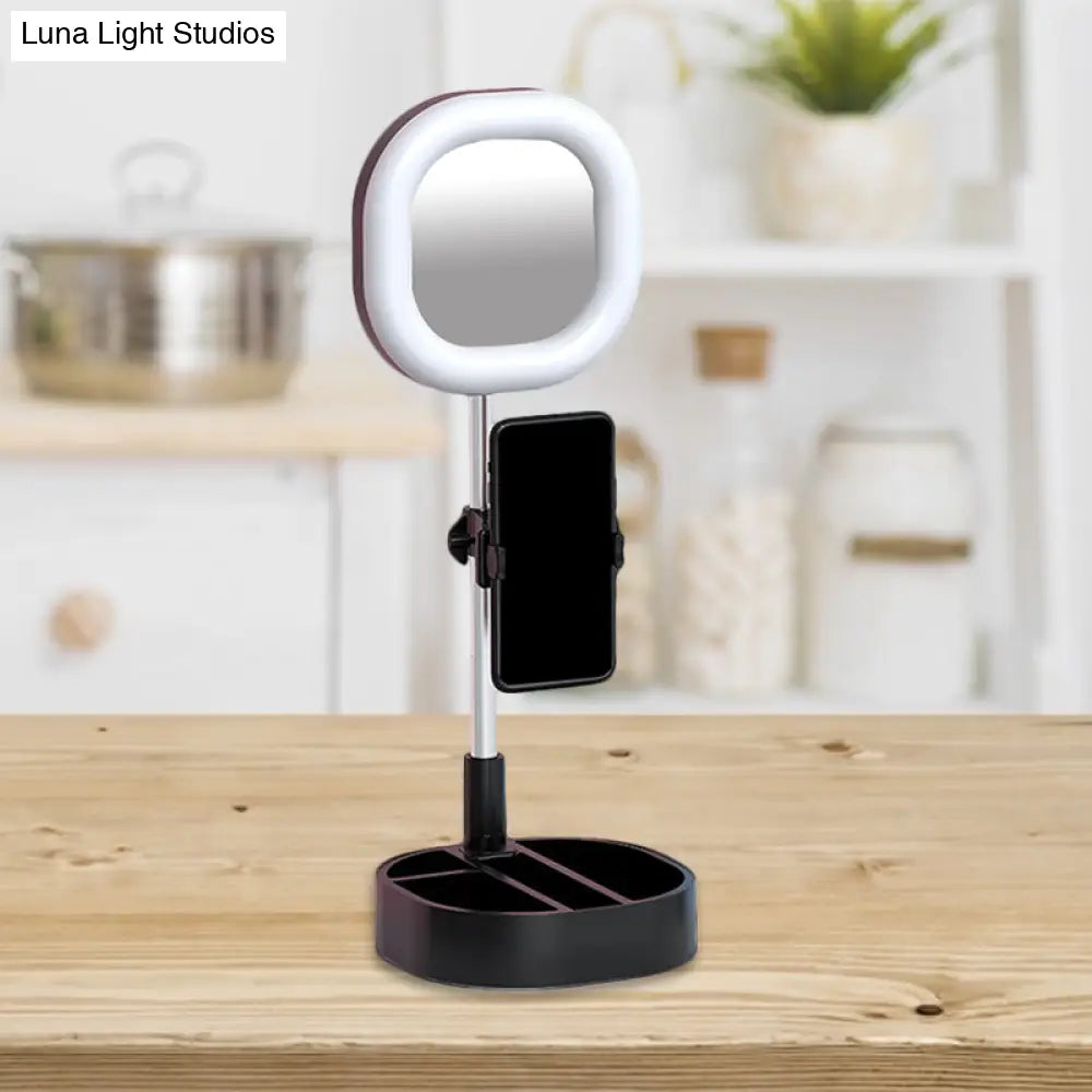 DecorBites™ LED Mirror Light - Metallic Black/Pink/Blue Finish, Simple Style, USB Port, Fill-in Lighting