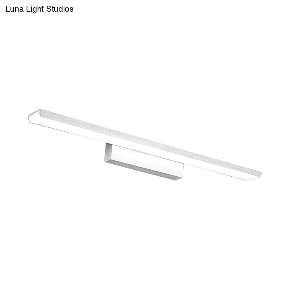 DecorBites™ LED Nordic Style Rectangle Bathroom Wall Vanity Light - Aluminum, 16"/24" Width, Wall Mounted Lamp (Black/Silver) - Warm/White Light
