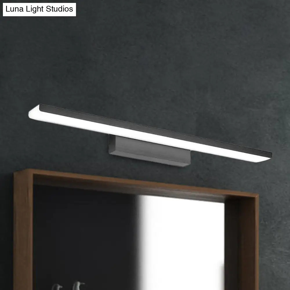 DecorBites™ LED Nordic Style Rectangle Bathroom Wall Vanity Light - Aluminum, 16"/24" Width, Wall Mounted Lamp (Black/Silver) - Warm/White Light