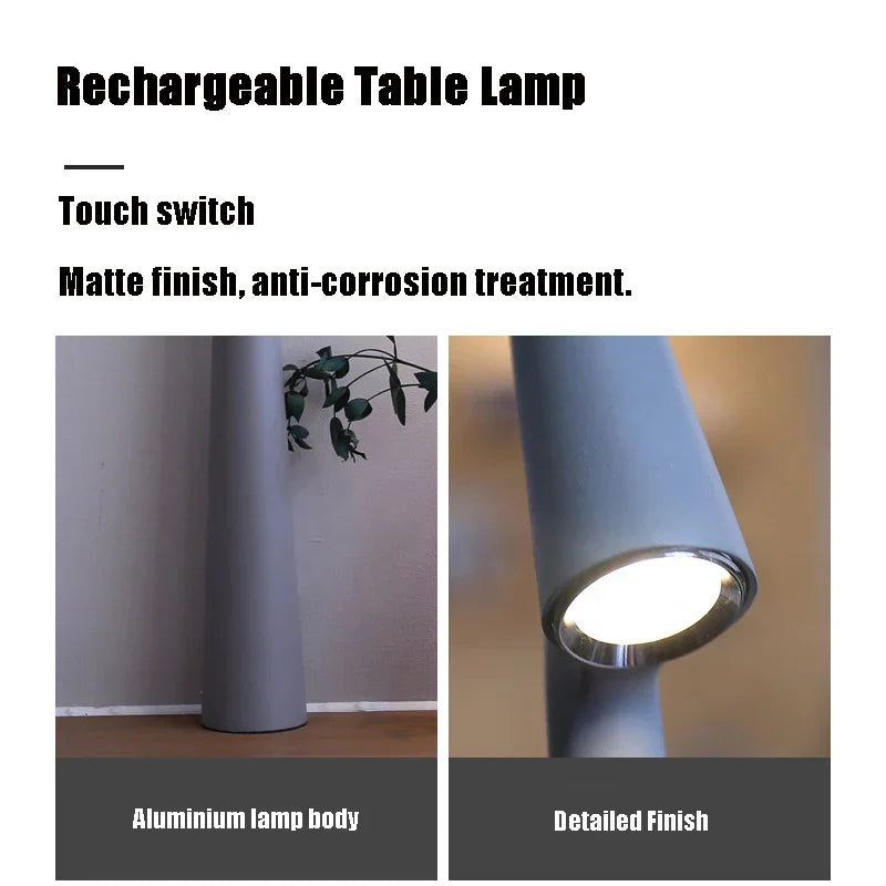 DecorBites™ LED Rechargeable Desk Lamp Creative Living Room Study Lamp Top Touch Dimming Atmosphere Desktop Decoration Table Lamp