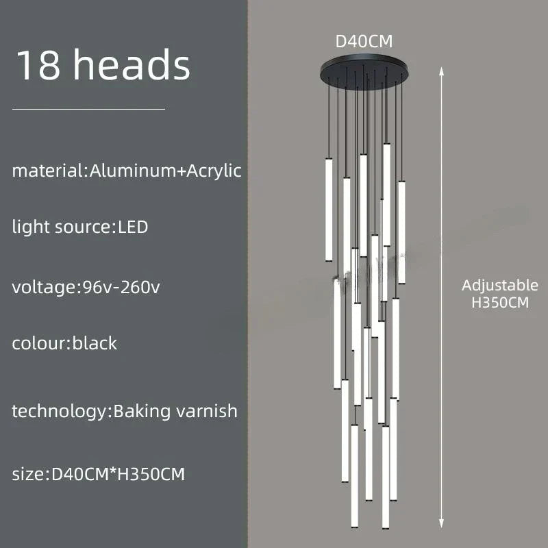DecorBites™ LED Spiral Ceiling Chandelier for Home Lighting