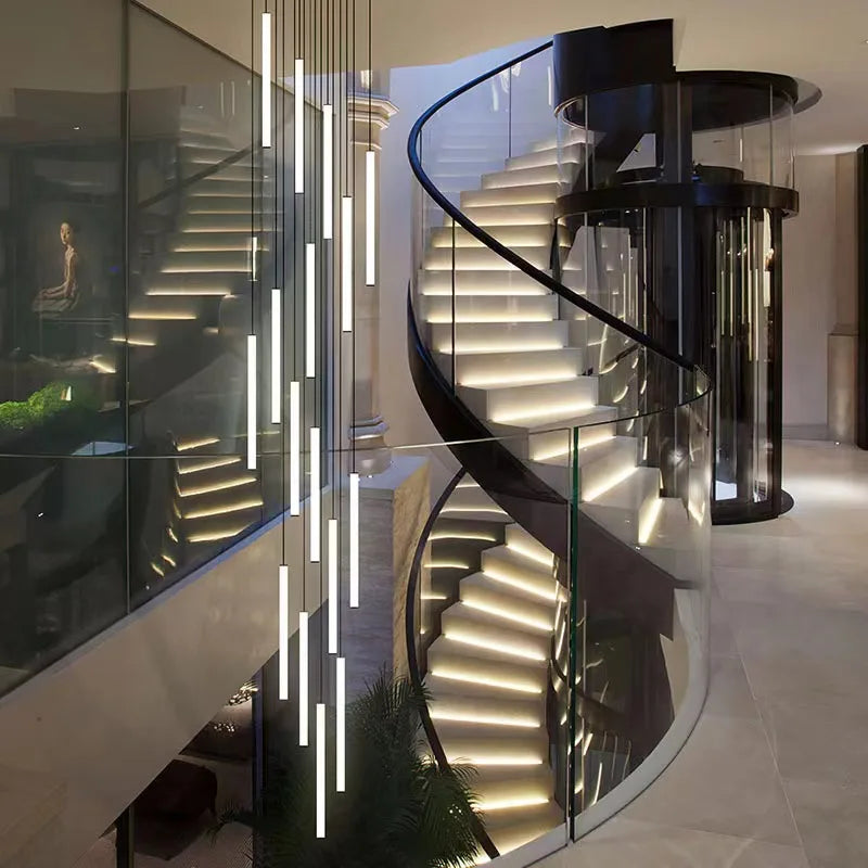 DecorBites™ LED Spiral Staircase Chandelier for Home