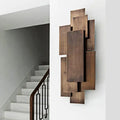 DecorBites™ LED Wall Sconce with Metallic Rectangular Shade for Stairway or Dark Wood