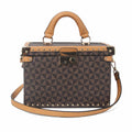 Fashion Handbag Brown Square Trunk Stylish Chic Accessory