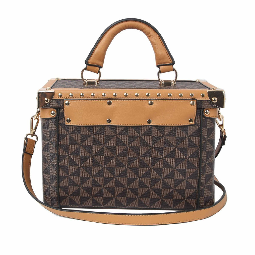 Fashion Handbag Brown Square Trunk Stylish Chic Accessory