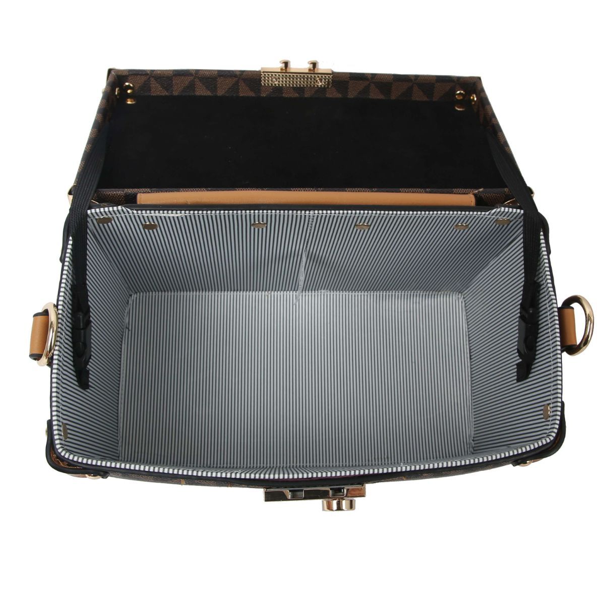 Fashion Handbag Brown Square Trunk Stylish Chic Accessory