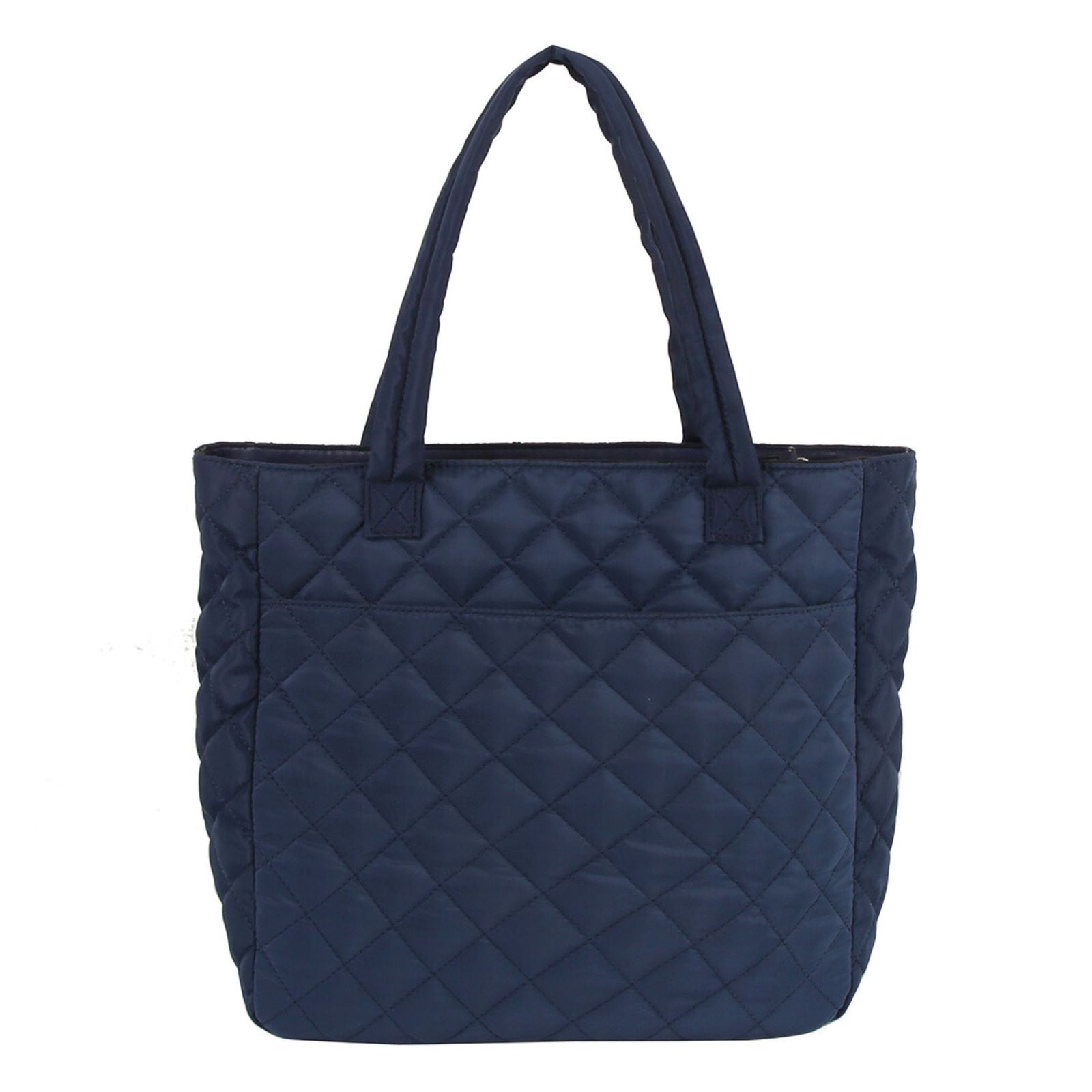 Fashion Handbag Quilted Navy Tote Bag Large Pocket Travel Purse Stylish Chic