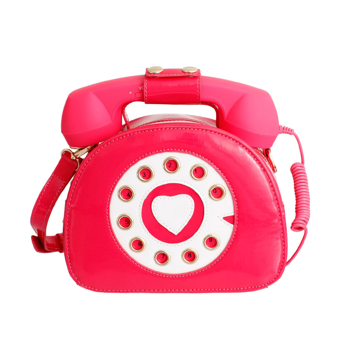 Fashion Rotary Phone AUX Bag in Fuchsia – Trendy Accessory