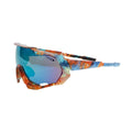 Sport Sunglasses Brown Graphic Print Mirror Stylish Eyewear