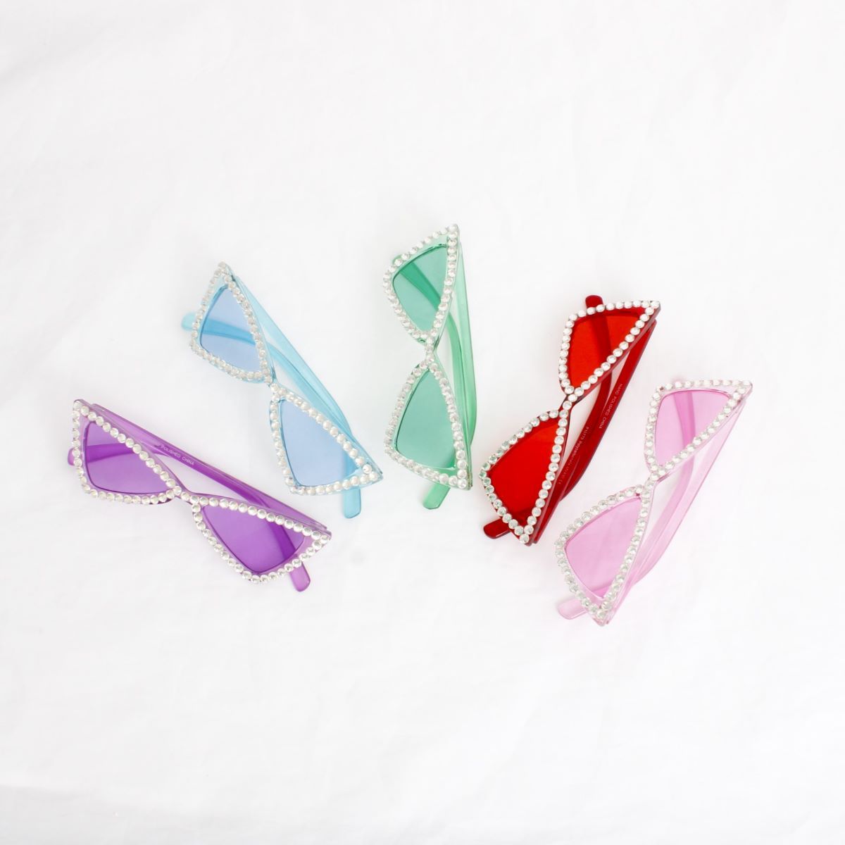 Sunglasses Red Cat Eye Retro Rhinestone Stylish Eyewear