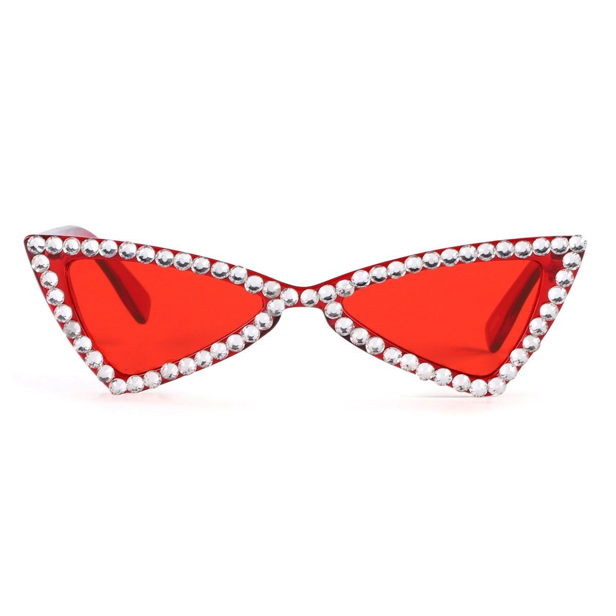 Sunglasses Red Cat Eye Retro Rhinestone Stylish Eyewear