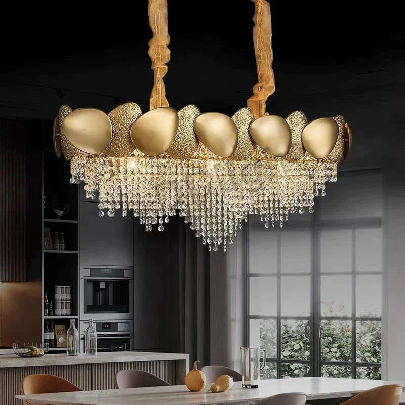 DecorBites™ Lizzie - Crystal Luxury Tassels LED Ceiling Chandelier No
