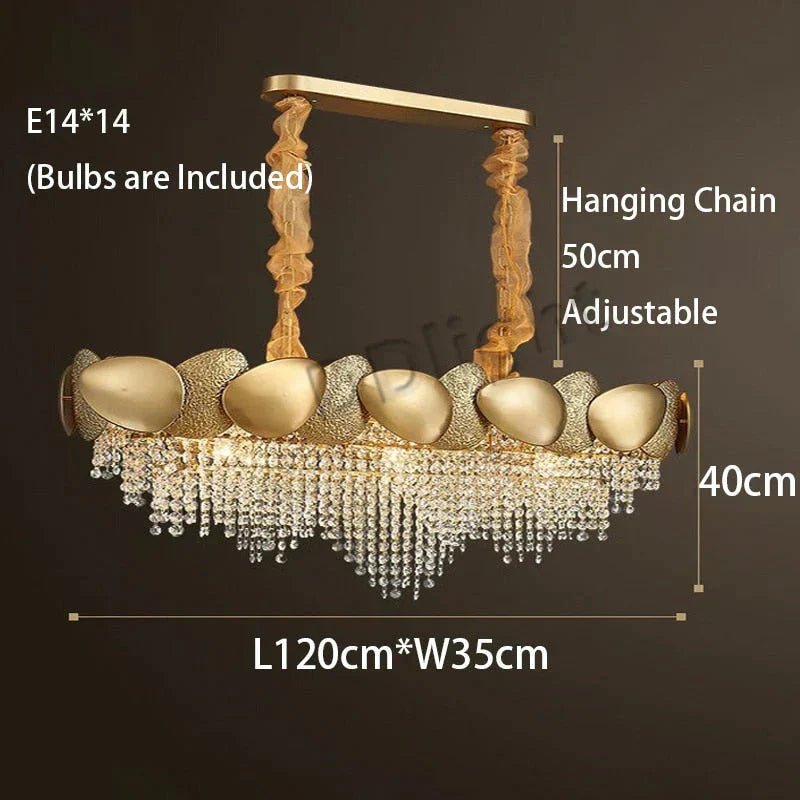 DecorBites™ Lizzie - Crystal Luxury Tassels LED Ceiling Chandelier No