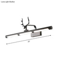 DecorBites™ Lodge Style LED Metal Wall Lamp with Antler Accent - 17"/25" W, Black Finish - Ideal for Bathroom Vanity Lighting