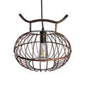DecorBites™ Lodge Style Metal Pendant Light with Hanging Lantern Design - Rust/Aged Brass Finish