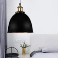 DecorBites™ Lonie - Antique Antique Style Dome Pendant Lamp 1 Light Wrought Iron Hanging Light Fixture with Cord in Black/Rust