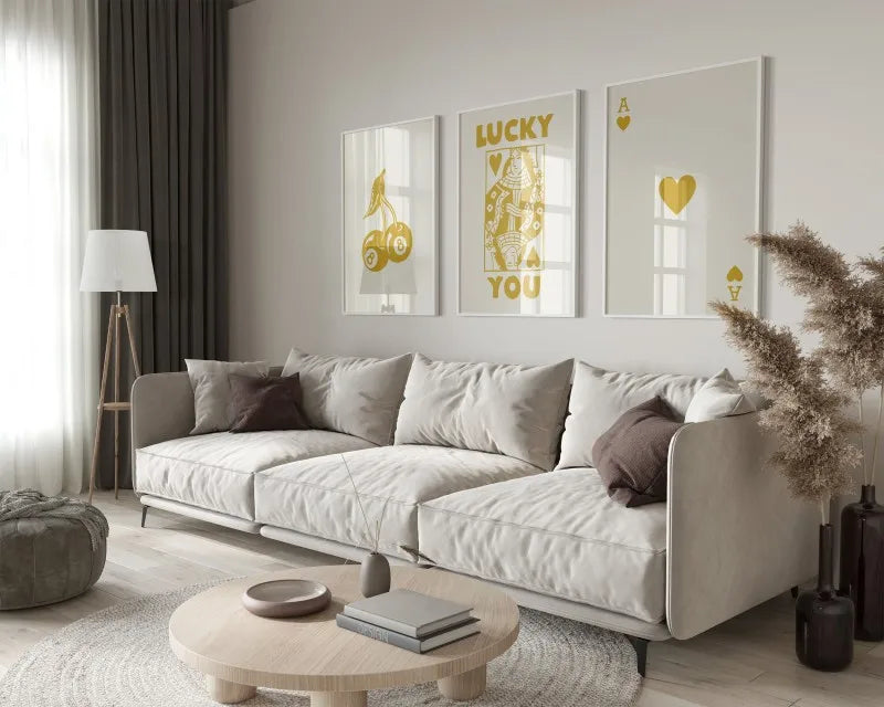 DecorBites™ "Lucky You Retro Wall Art Posters Set"