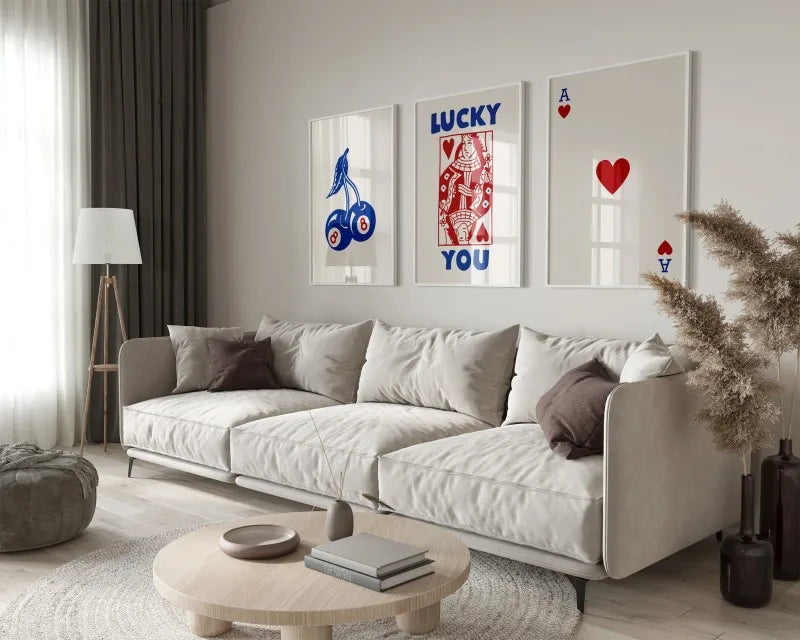 DecorBites™ "Lucky You Retro Wall Art Posters Set"