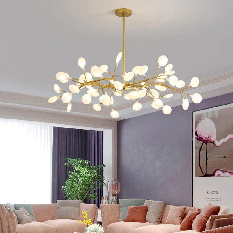 DecorBites™ Luxurious Golden LED Chandelier for Home