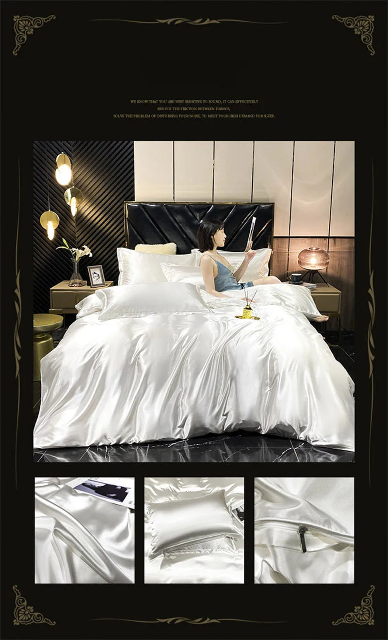 DecorBites™ Luxurious Mulberry Silk Bedding Set with Queen & King Sizes